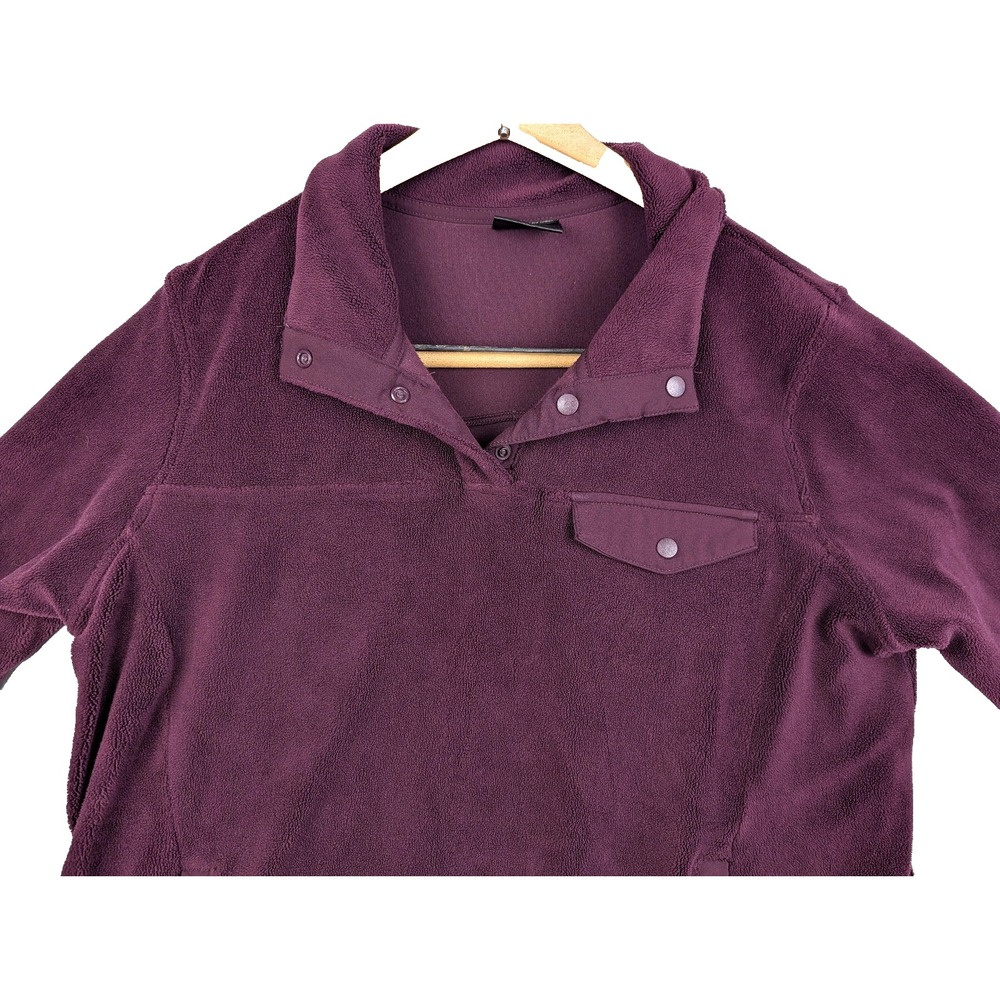 32 Degrees HEAT Arctic Fleece Pullover Mock Neck M Snap Midweight Port Grape